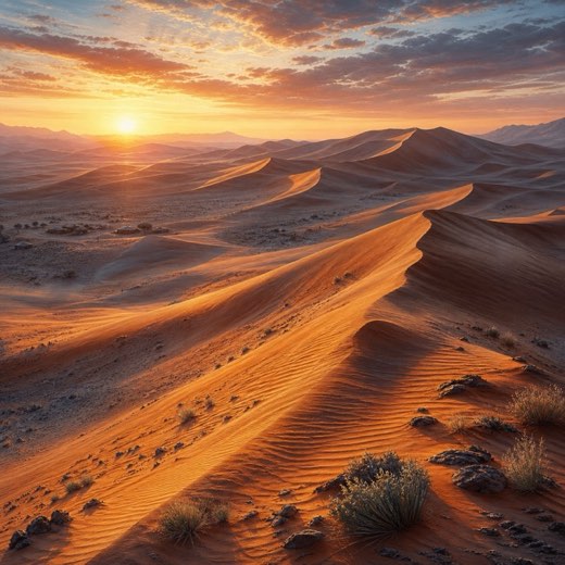 Wind-carved desert dunes